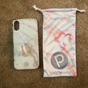 iPhone X Rose Gold Marble Loopy Case